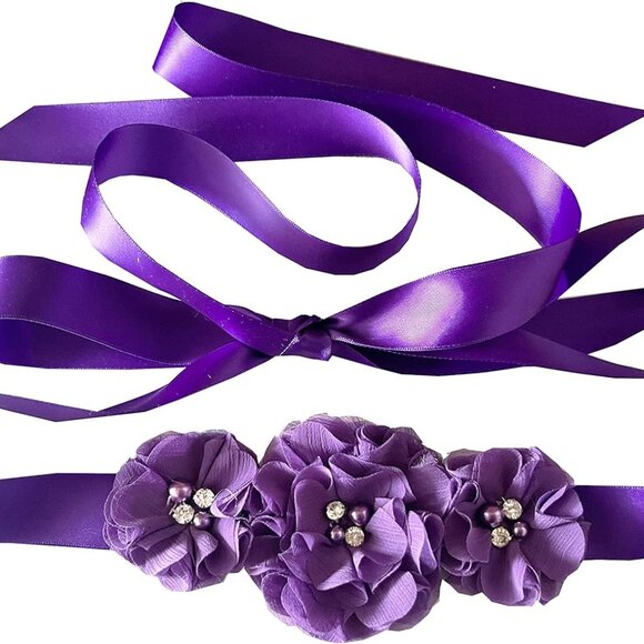 Other - Bridesmaid and Flowergirls sashes wedding sash pearls flowers belts